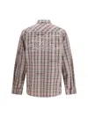 Off-white Flannel Shirt Rounded Hemline Check Cotton In Pink