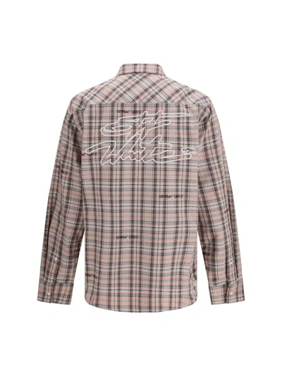 OFF-WHITE OFF-WHITE EMBROIDERED LOGO FLANNEL SHIRT
