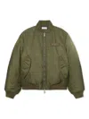 Off-white Embroidered Nylon Bomber Jacket In Green