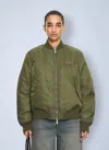 Off-white Embroidered Nylon Bomber Jacket In Beige