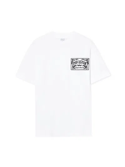 Off-white Embroidered Paisley Logo T-shirt In White-white