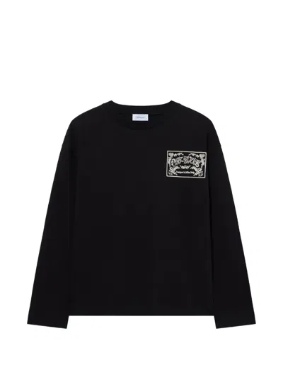 Off-white Embroidered Paisley-logo T-shirt In Black