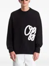 Off-white Embroidered Script-logo Sweater In Black
