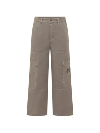 Off-white Embroidered-logo Cargo Pants In Brown