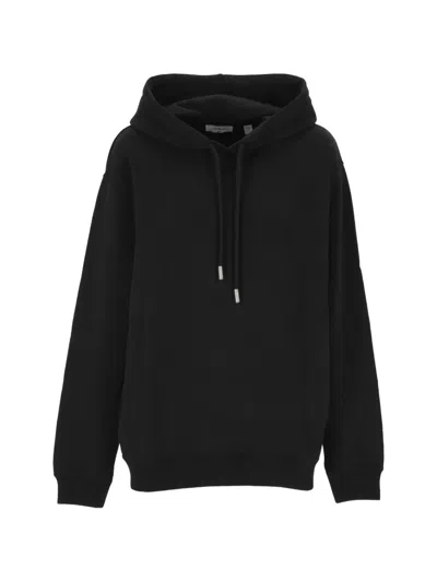 Off-white Embroidered-logo Drawstring Hoodie In Black