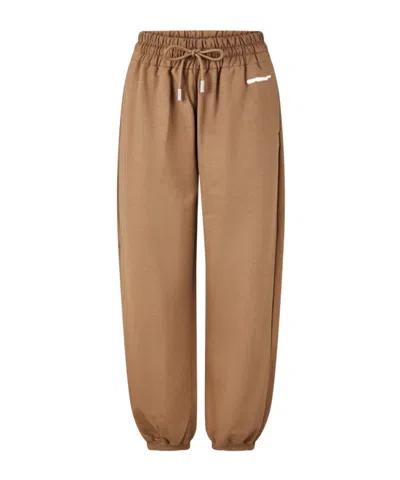 Off-white Embroidered-logo Track Pants In Brown