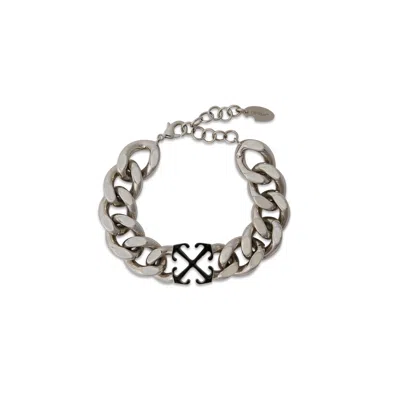 Off-white Enamel Arrow Bracelet In Pattern