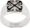 Off-white Arrow-motif Brass Ring In Metallic