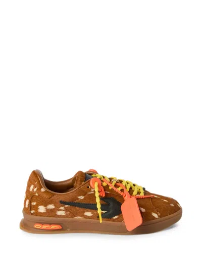 Off-white End Of Play Sneakers Mit Ponyhaar In Brown