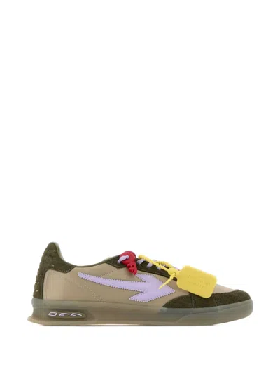 Off-white Off White Two Tone Suede And Fabric End Of Play Sneakers In Multi