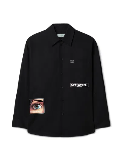 Off-white Eye Logo Popl Oversize Shirt In Black