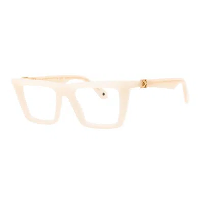 Off-white Eyeglasses Square Full Rim, Beige Frame And Clear Demo Lenses Lens Oerj07sstyle7s6100 In Neutral