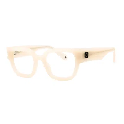 Off-white Eyeglasses Square Full Rim, Beige Frame And Clear Demo Lenses Lens Oerj085style856100 In Neutral