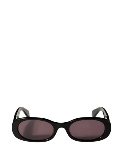 Off-white Eyewear Arrows Round-frame Sunglasses In Black