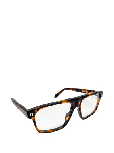 Off-white Eyewear Logo-detailed Glasses In Brown