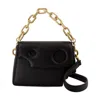 Off-white Face-detail Chain-strap Leather Shoulder Bag In Black