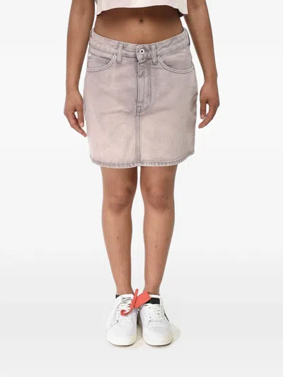 Off-white Faded Five-pocket Mini Skirt In Pink