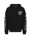 Off-white Motion Arrow Skate Black Cotton Hoodie With Distinctive Graphic Prints In 001