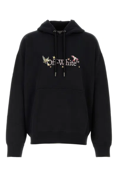 Off-white Felpa Oversize In Cotone Nero Uomo In Black