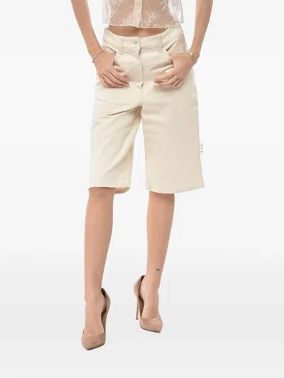 Off-white Five-pocket Belt-loop Shorts In Neutral