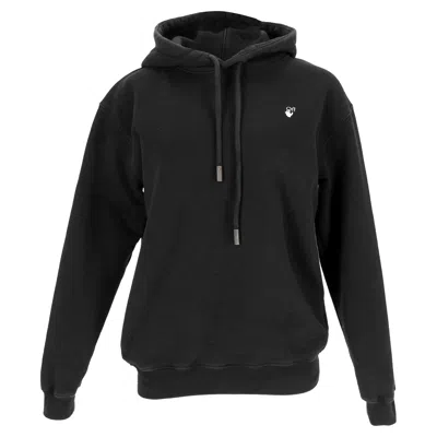 Off-white Flock Arrow Hoodie In Black Cotton