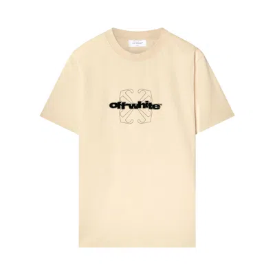 Pre-owned Off-white Flock Arrow Slim Tee 'beige/black' | Tan | Men's Size Xs In Brown