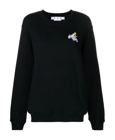 Off-white Floral Arrows-motif Sweatshirt In Black