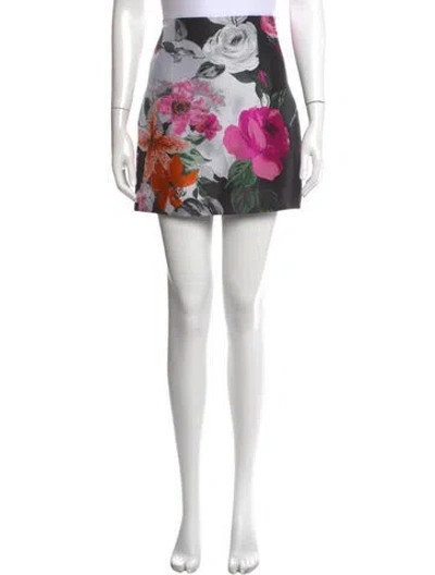 Pre-owned Off-white Floral Mini Skirt In Black