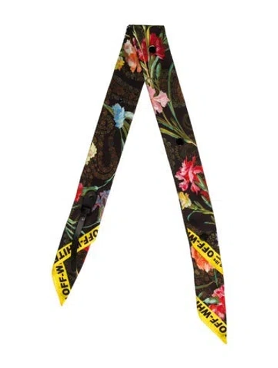 Pre-owned Off-white Floral Shoulder Strap In Black