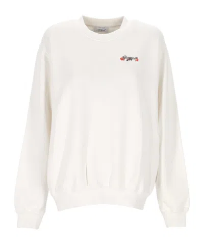 Off-white Floral-print Sweater In White