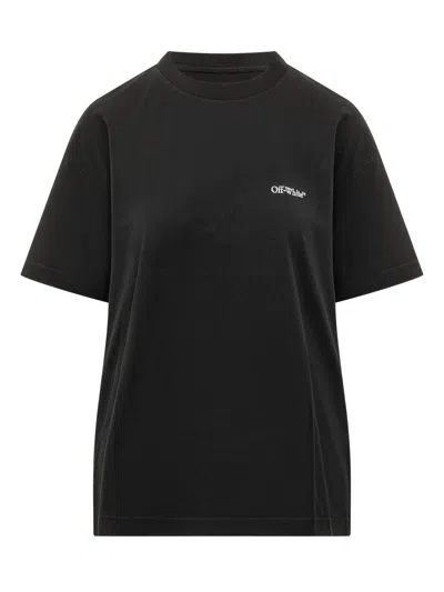 Off-white Flower Graphic Regular Tee In Black
