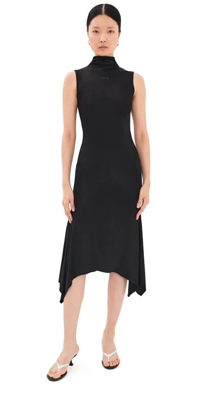 Off-white Fluid Jersey Midi Dress Black