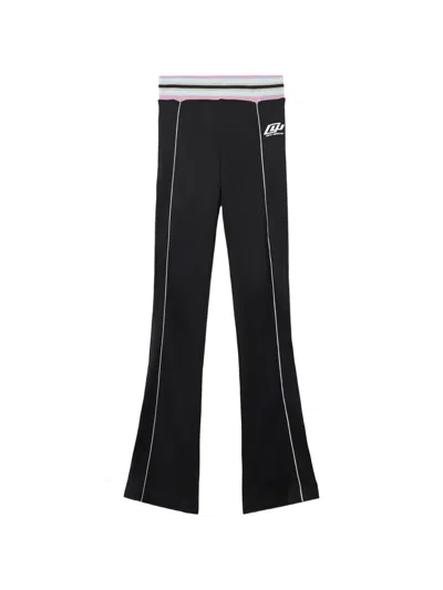 Off-white Fluid Track Ow Stripe-detail Trousers In Black