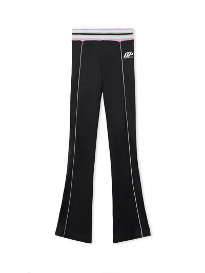 Off-white Fluid Track Ow Stripe-detail Trousers In Black