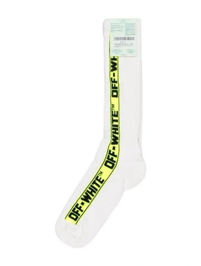 Pre-owned Off-white Fluo Industrial Belt Socks O/s W/tags In White