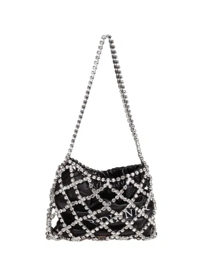 Off-white For Dinner Rhinestone-embellished Shoulder Bag In Black