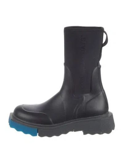 Pre-owned Off-white "for Rainy Days" Rubber Rain Boots In Black