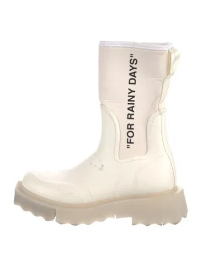 Pre-owned Off-white For Rainy Days Rubber Rain Boots In Neutral