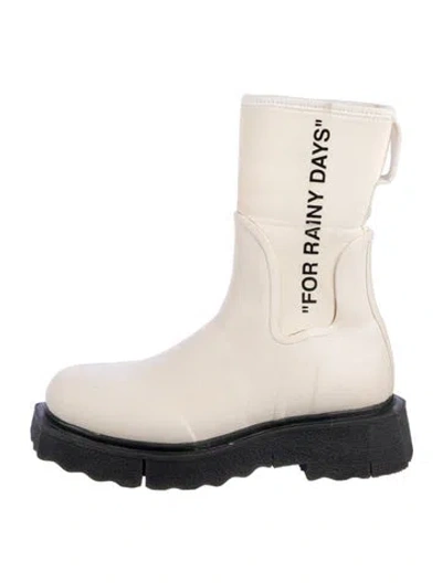 Pre-owned Off-white 'for Rainy Days' Rubber Rain Boots In Neutral