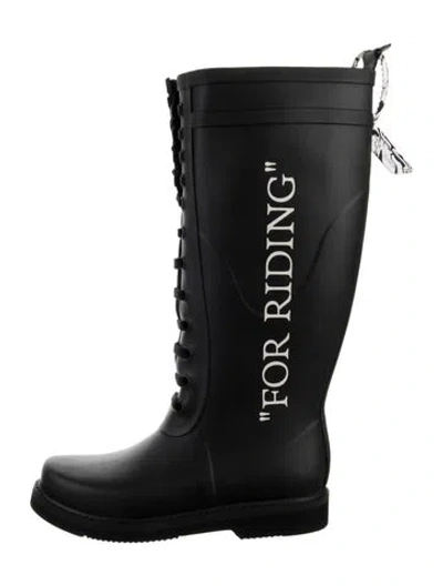 Pre-owned Off-white 'for Riding' Rubber Rain Boots In Black