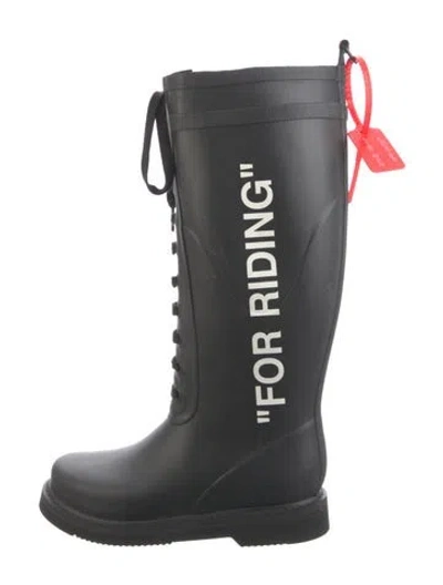 Pre-owned Off-white 'for Riding' Rubber Rain Boots In Black