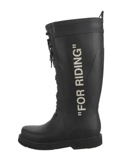 Pre-owned Off-white 'for Riding' Rubber Riding Boots In Black