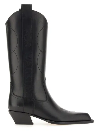 Off-white For Walking Leather Boots In Black