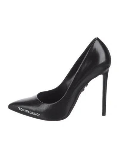 Pre-owned Off-white "for Walking" Leather Pumps In Black