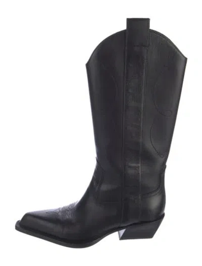 Pre-owned Off-white 'for Walking' Leather Western Boots In Black