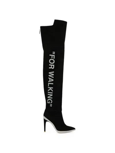 Off-white For Walking Over-the-knee Boots In Black
