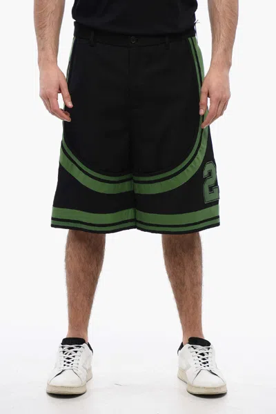 Off-white Formal Varsity Appliqué Shorts In Black