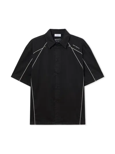 Off-white Garment-dyed Sporty Bowling Shirt In Black