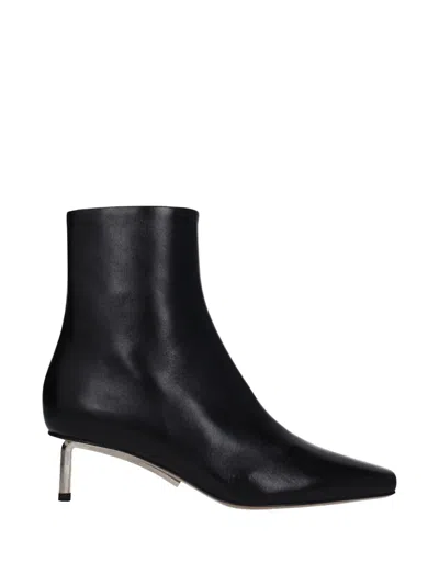 Off-white Geometric-heel Pointed-toe Ankle Boots In Black