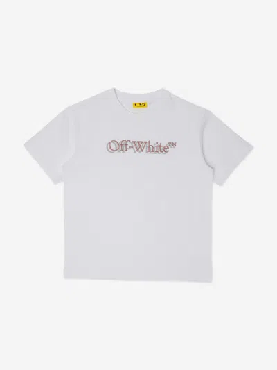 Off-white Babies'  Girls Big Bookish Shadow T-shirt In Gray